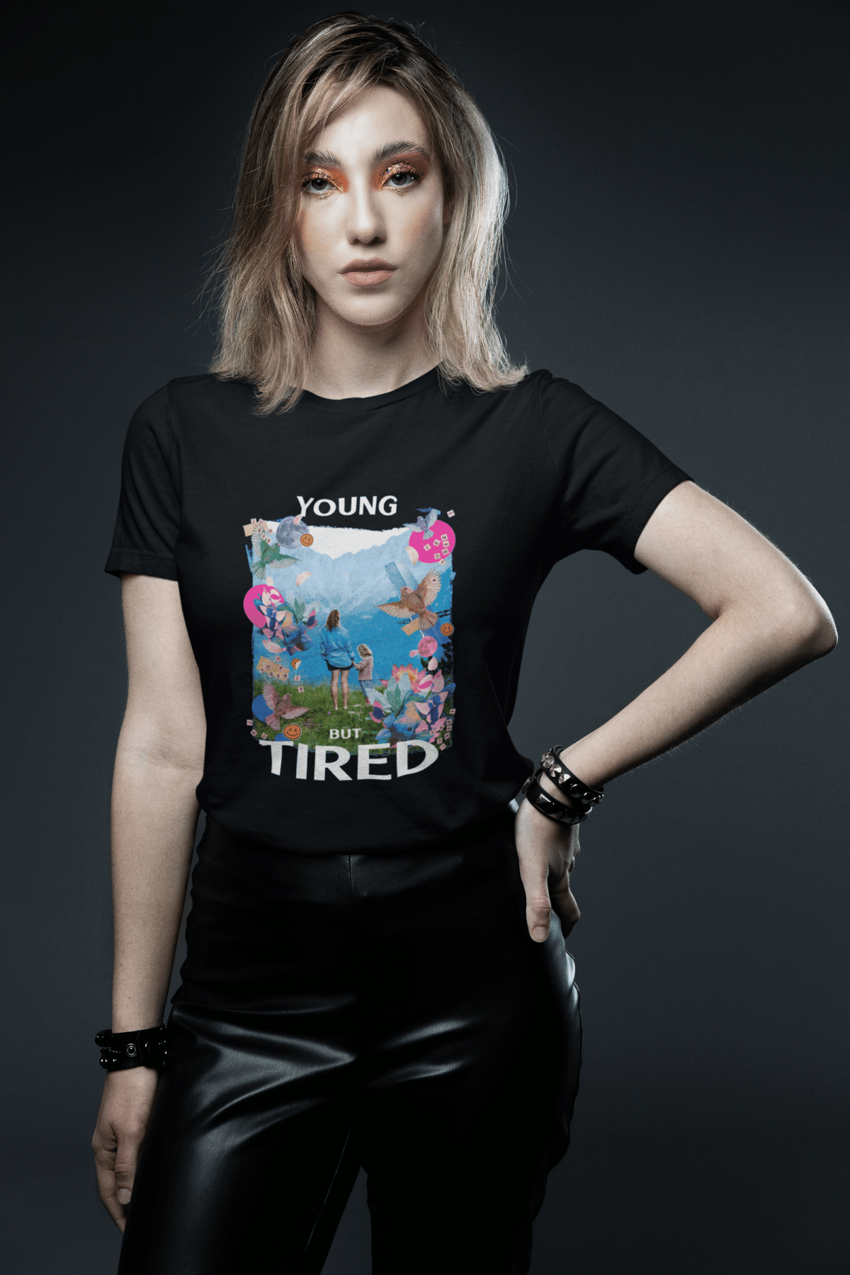 Young but tired lady T-shirt - Image 4