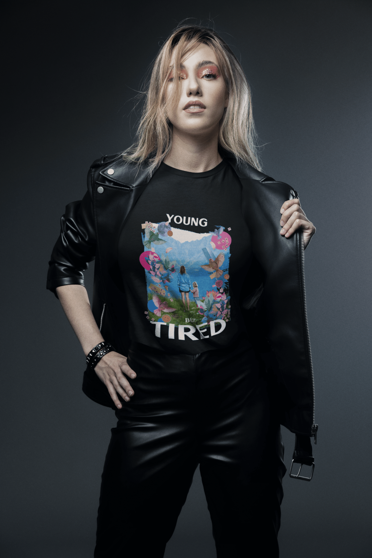 Young but tired lady T-shirt