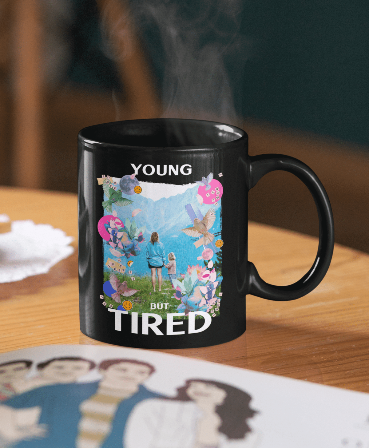 Young but tired mug