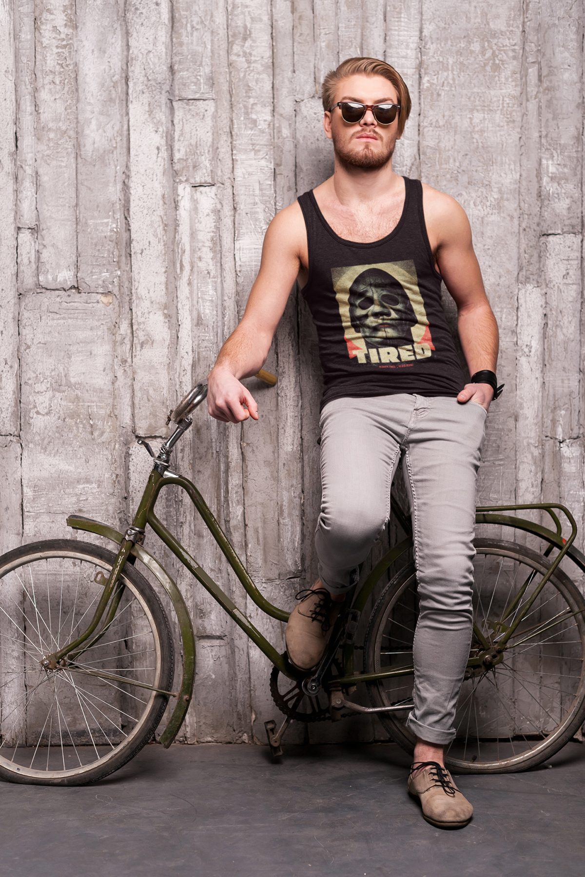 Tired Mask Men's Tank Top - Image 2